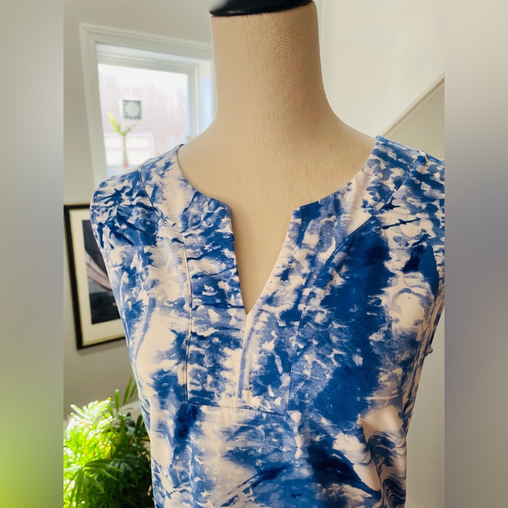 NWOT CARIBBEAN JOE Dress Resort BEACH Wear Tunic Sleeveless Side Pockets LARGE